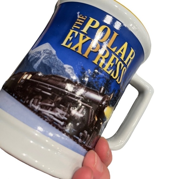 Pair Large Polar Express Believe Mugs Dimensional Train - Picture 6 of 7